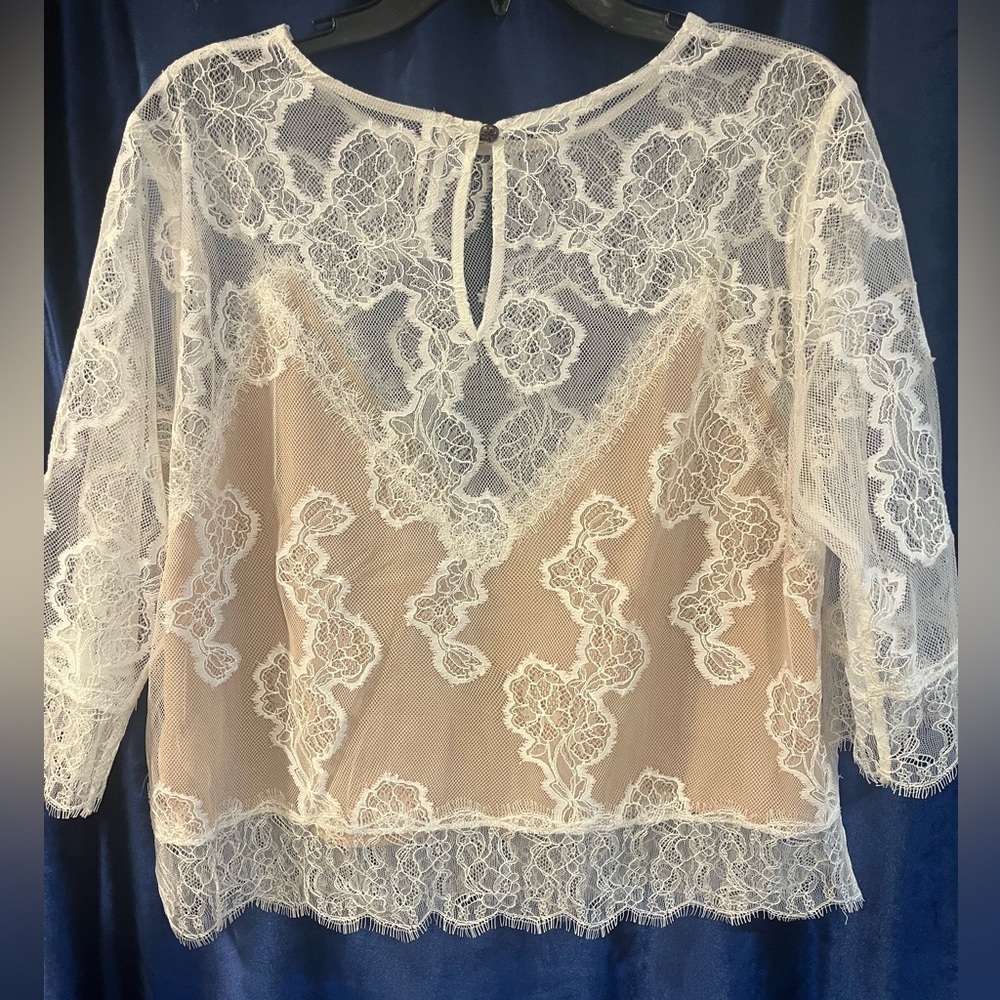 Anthropologie Ivory Lace Blouse - Picture 5 of 6